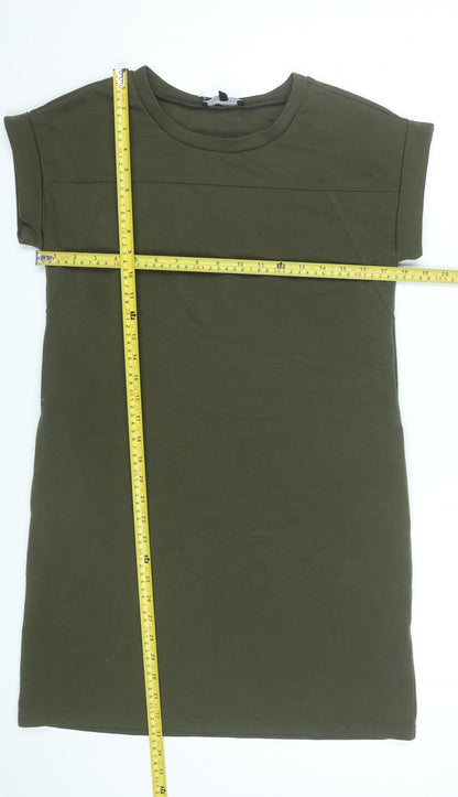 New Look Women’s Green Size 10 T-Shirt Dress Short Sleeve Casual
