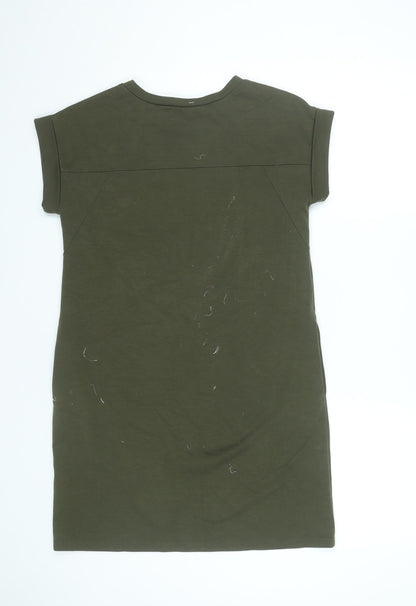 New Look Women’s Green Size 10 T-Shirt Dress Short Sleeve Casual
