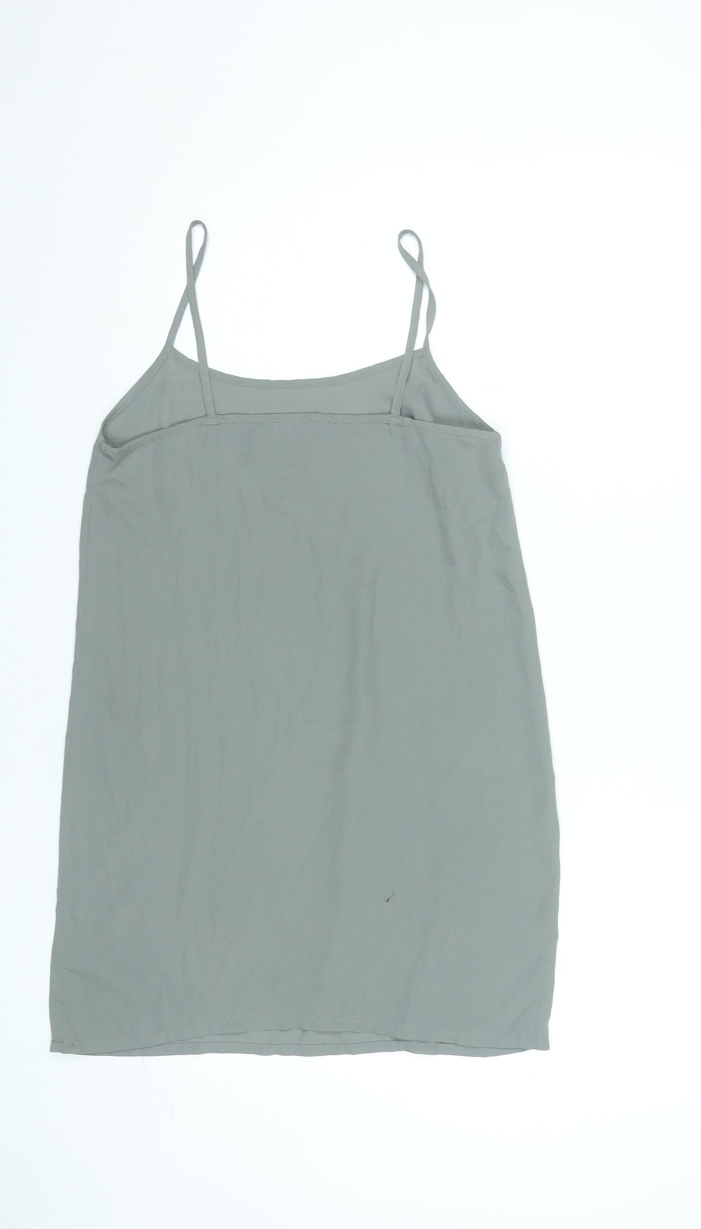Topshop Women’s Grey Petite Size 8 Slip Dress Sleeveless Scoop Neck
