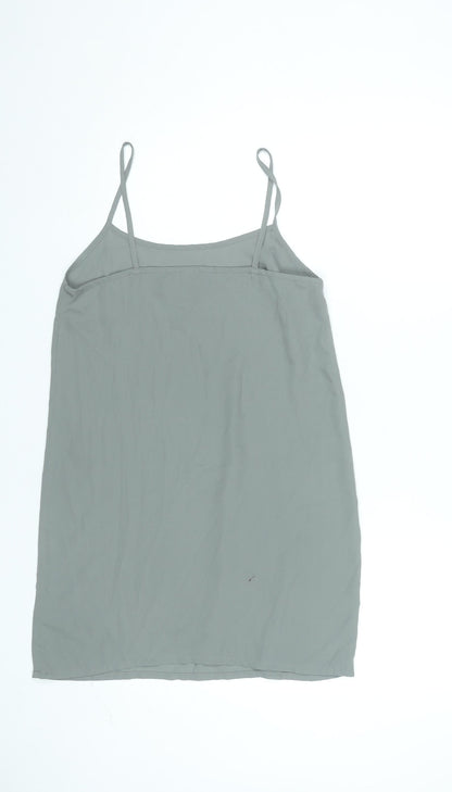 Topshop Women’s Grey Petite Size 8 Slip Dress Sleeveless Scoop Neck