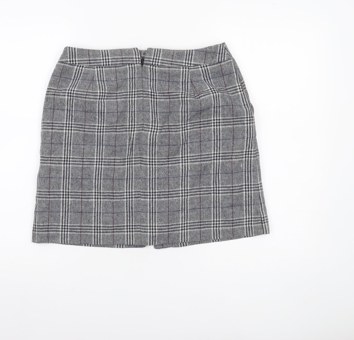 Marks and Spencer Womens Grey Check Tweed Skirt Size 10 Workwear