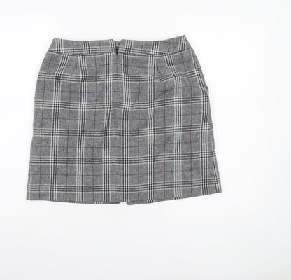 Marks and Spencer Womens Grey Check Tweed Skirt Size 10 Workwear