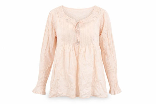 Laura Ashley Women’s Beige Cotton Tunic Blouse Size 14