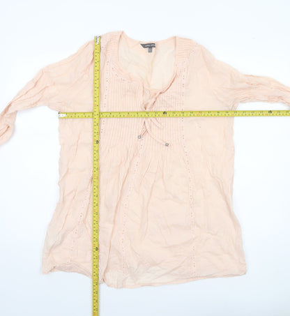 Laura Ashley Women’s Beige Cotton Tunic Blouse Size 14