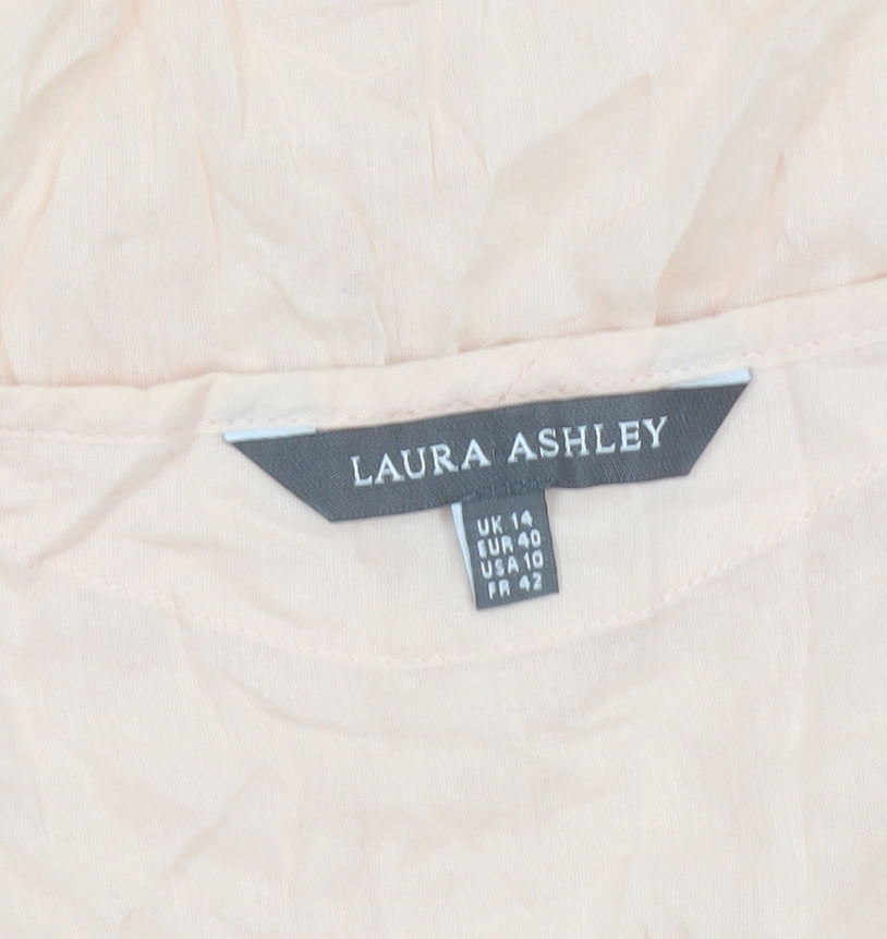 Laura Ashley Women’s Beige Cotton Tunic Blouse Size 14