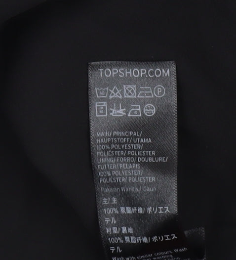 Topshop Women’s Black Floral Embroidered Short Dress Size 8