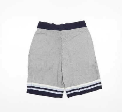Moss Women Blue Knit Sweat Shorts Size M Casual Drawstring Summer