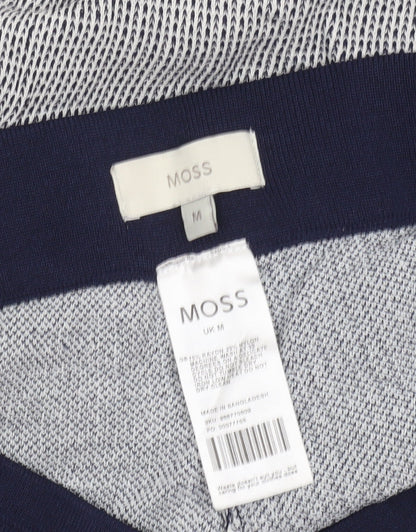 Moss Women Blue Knit Sweat Shorts Size M Casual Drawstring Summer
