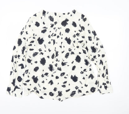 Marks and Spencer Womens Black White Animal Print Blouse Size 10