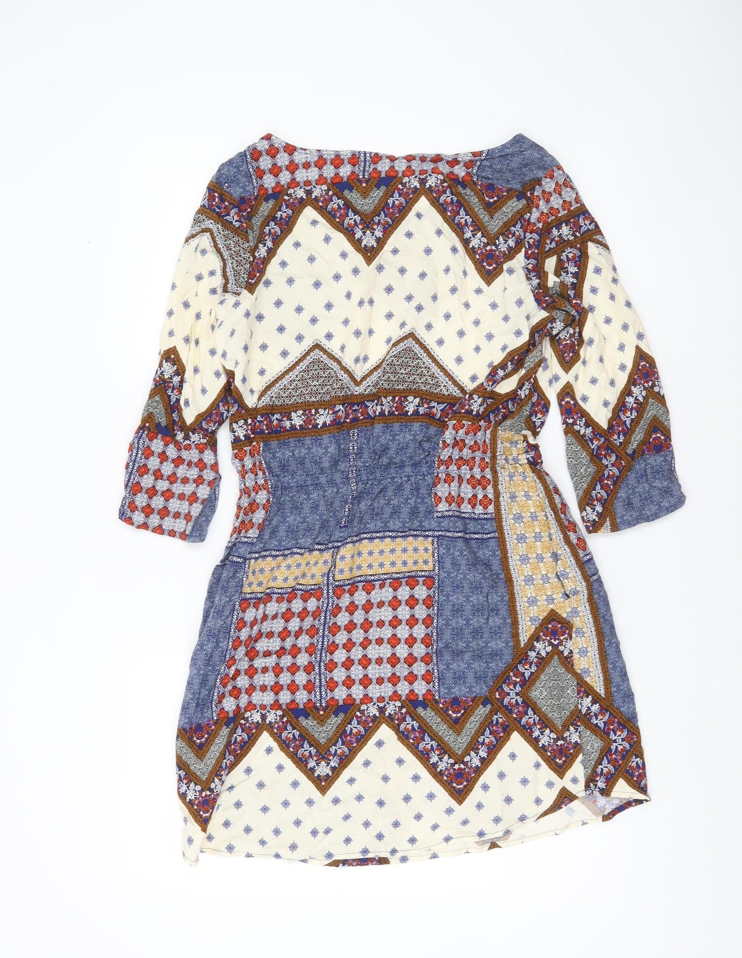 H&M Divided Women’s Multicoloured Size 10 Boho Geometric Shift Dress