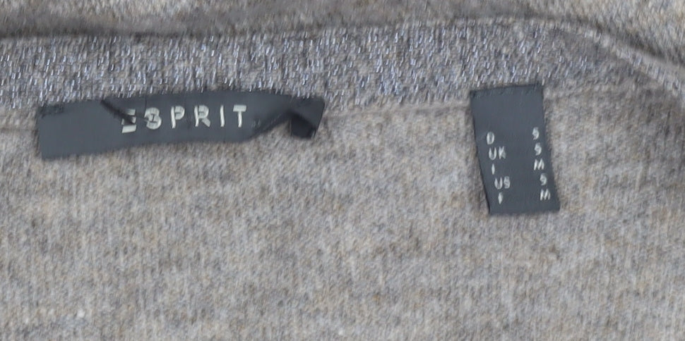 Esprit Women Grey Cardigan S V-Neck Wool Cashmere Blend