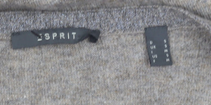 Esprit Women Grey Cardigan S V-Neck Wool Cashmere Blend