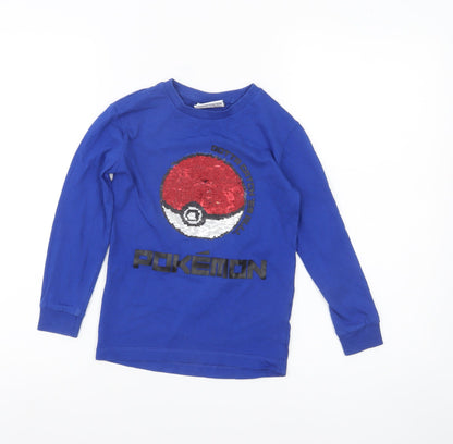 Next Boys Blue Pokémon Sequin Long Sleeve T-Shirt 5 Years
