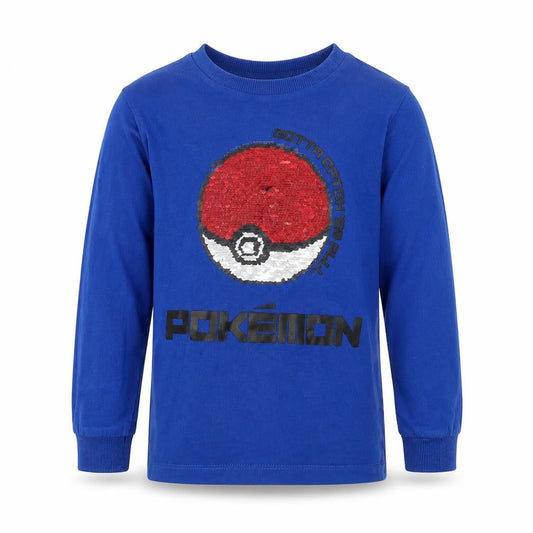 Next Boys Blue Pokémon Sequin Long Sleeve T-Shirt 5 Years
