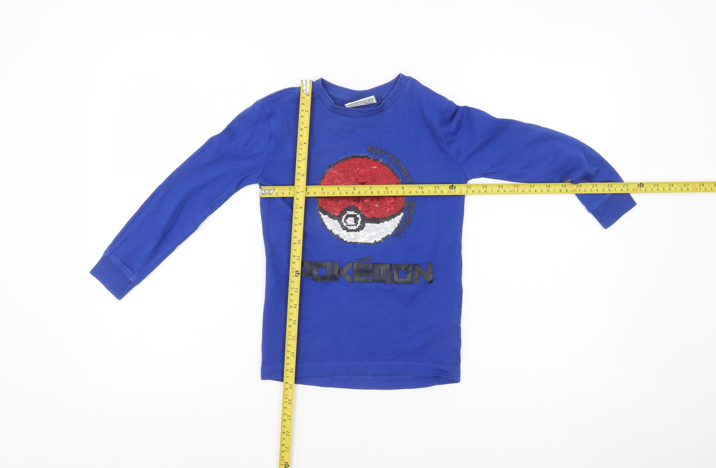 Next Boys Blue Pokémon Sequin Long Sleeve T-Shirt 5 Years