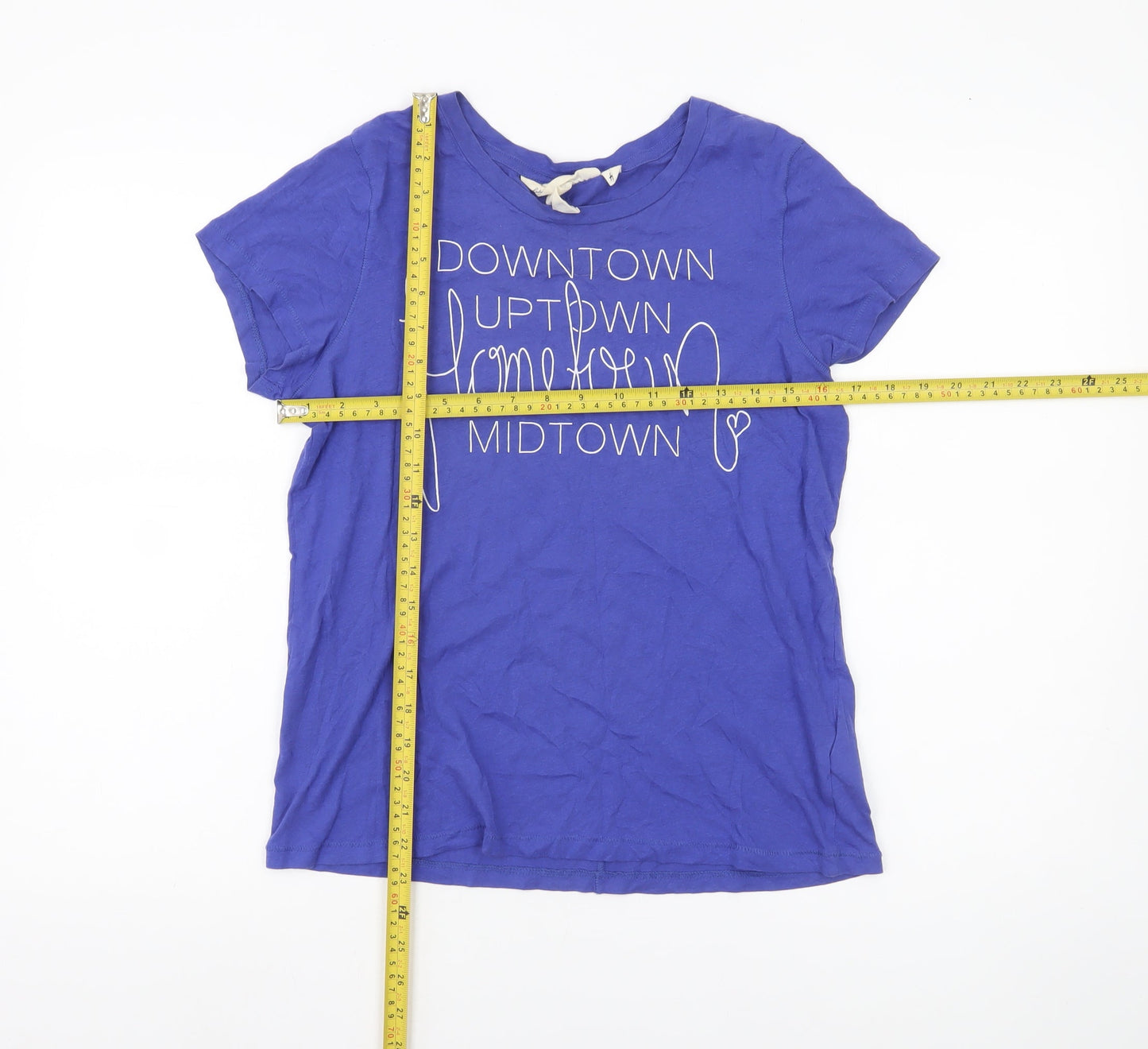 L.O.G.G. Womens Blue Cotton Graphic T-Shirt Size 8