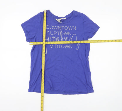 L.O.G.G. Womens Blue Cotton Graphic T-Shirt Size 8