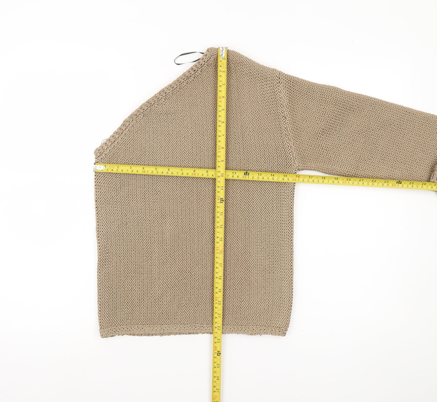 Marks and Spencer Women’s Beige XS V-Neck Chunky Knit Pullover Jumper