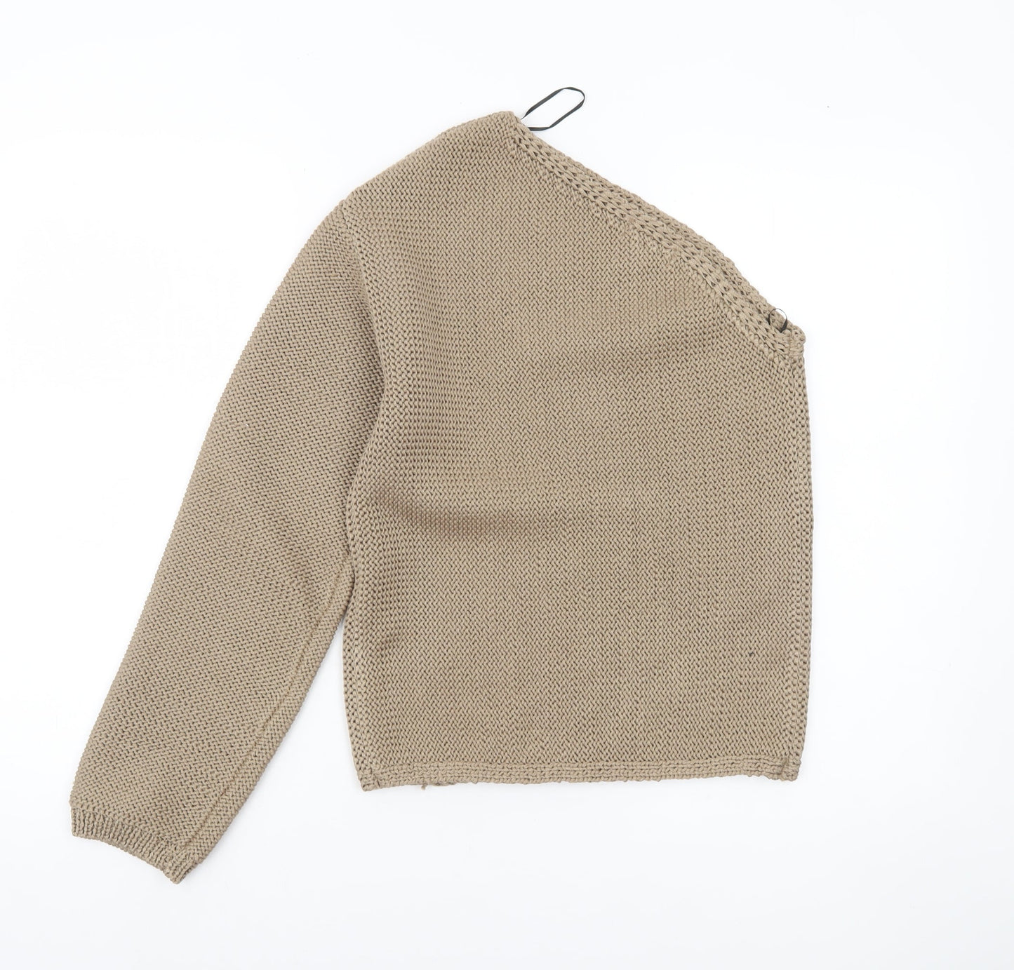Marks and Spencer Women’s Beige XS V-Neck Chunky Knit Pullover Jumper