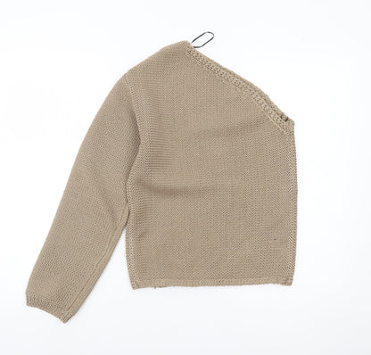 Marks and Spencer Women’s Beige XS V-Neck Chunky Knit Pullover Jumper