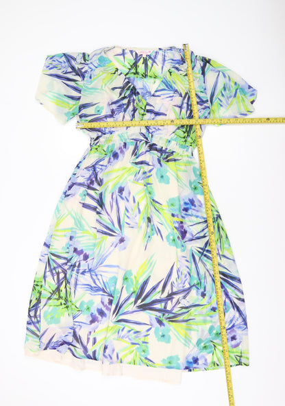 Butterfly by Matthew Williamson Women’s Multicoloured Floral Chiffon A-Line Dress Size 10