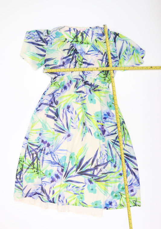 Butterfly by Matthew Williamson Women’s Multicoloured Floral Chiffon A-Line Dress Size 10