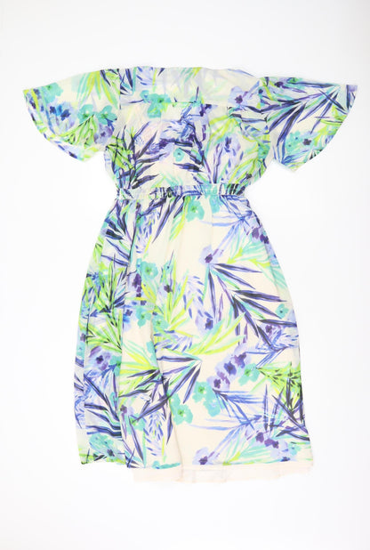 Butterfly by Matthew Williamson Women’s Multicoloured Floral Chiffon A-Line Dress Size 10
