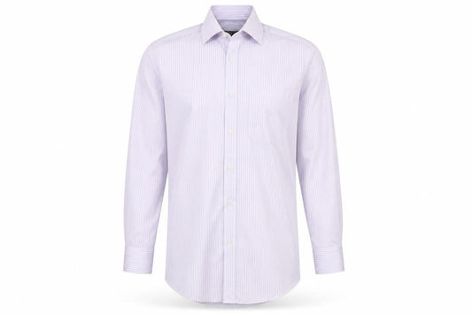 Marks and Spencer Men's Multicoloured 14.5 Regular Fit Striped Button-Up Shirt