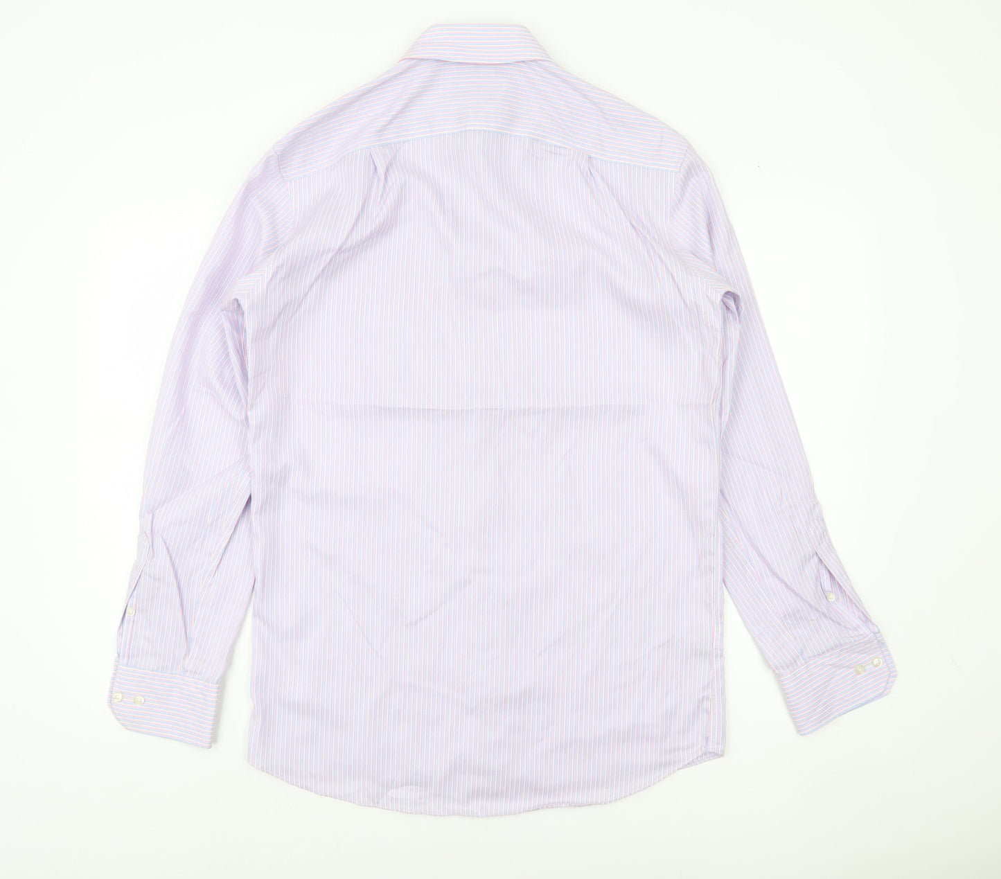 Marks and Spencer Men's Multicoloured 14.5 Regular Fit Striped Button-Up Shirt