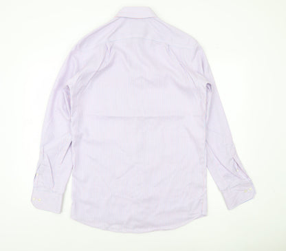 Marks and Spencer Men's Multicoloured 14.5 Regular Fit Striped Button-Up Shirt
