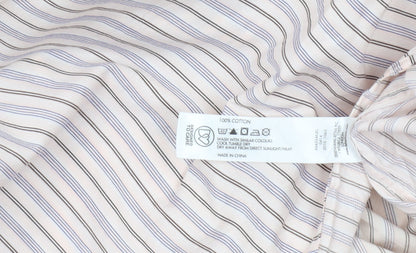John Rocha Men’s Beige Striped Cotton Long Sleeve Button-Up Shirt L