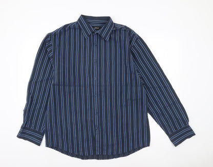 Taylor & Wright Men’s Blue Striped Button-Up Shirt Size M 38-40in