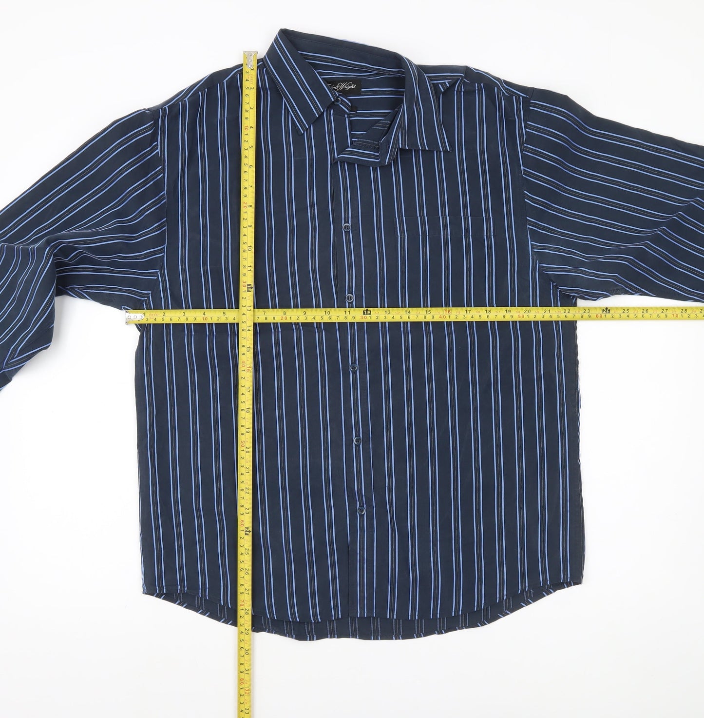 Taylor & Wright Men’s Blue Striped Button-Up Shirt Size M 38-40in