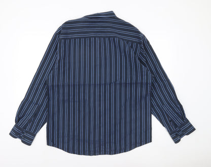 Taylor & Wright Men’s Blue Striped Button-Up Shirt Size M 38-40in