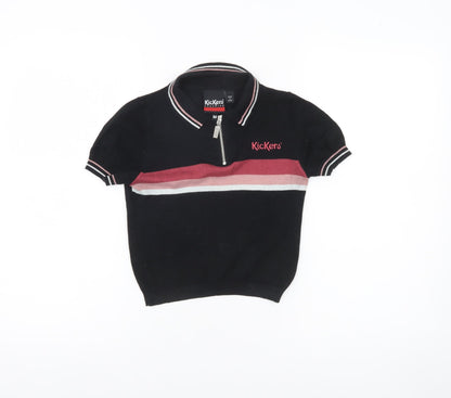 Womens UK Size XS Kickers Black Basic Polo