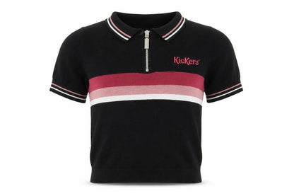 Womens UK Size XS Kickers Black Basic Polo