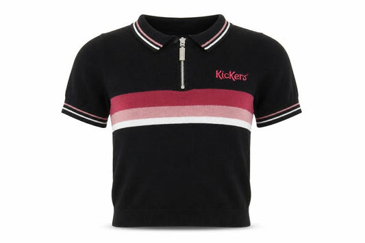 Womens UK Size XS Kickers Black Basic Polo