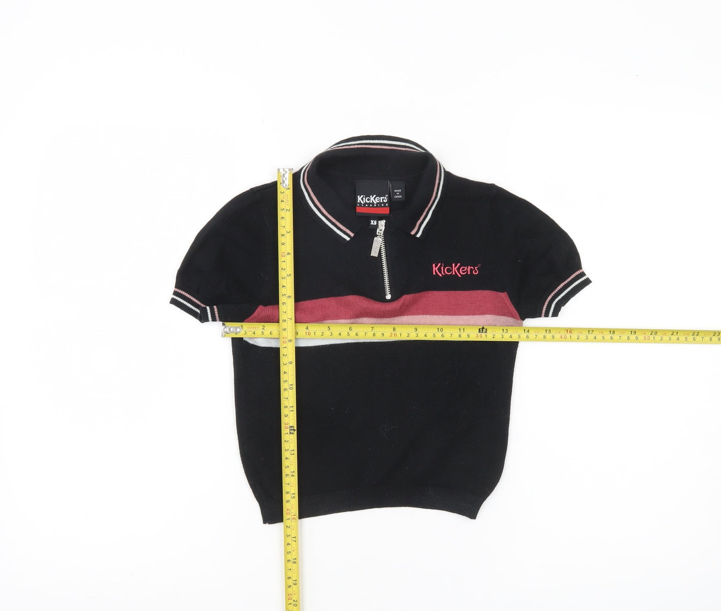 Womens UK Size XS Kickers Black Basic Polo