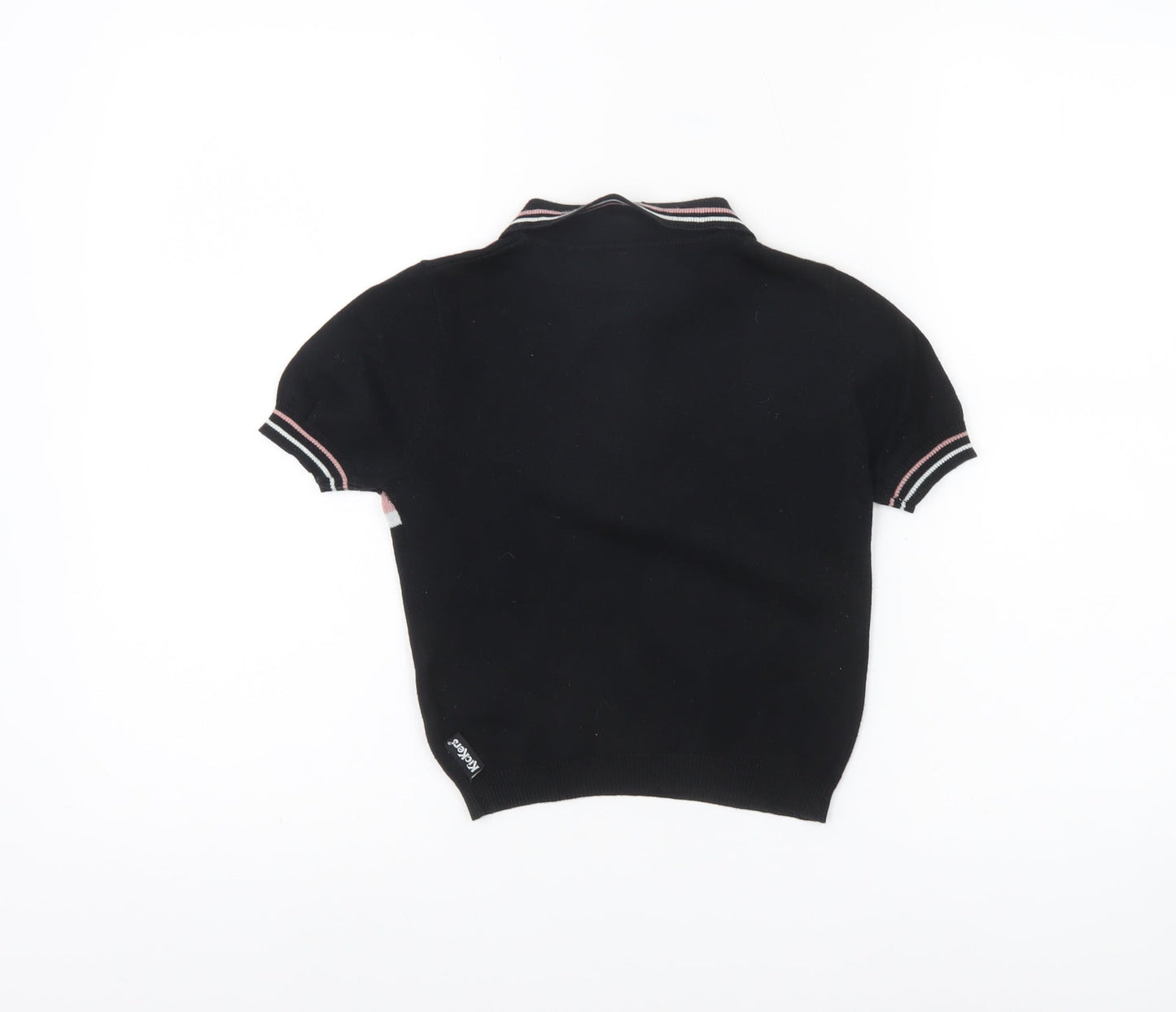 Womens UK Size XS Kickers Black Basic Polo