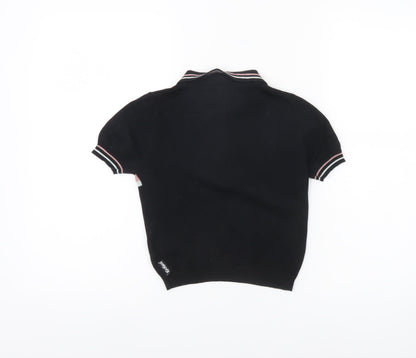 Womens UK Size XS Kickers Black Basic Polo