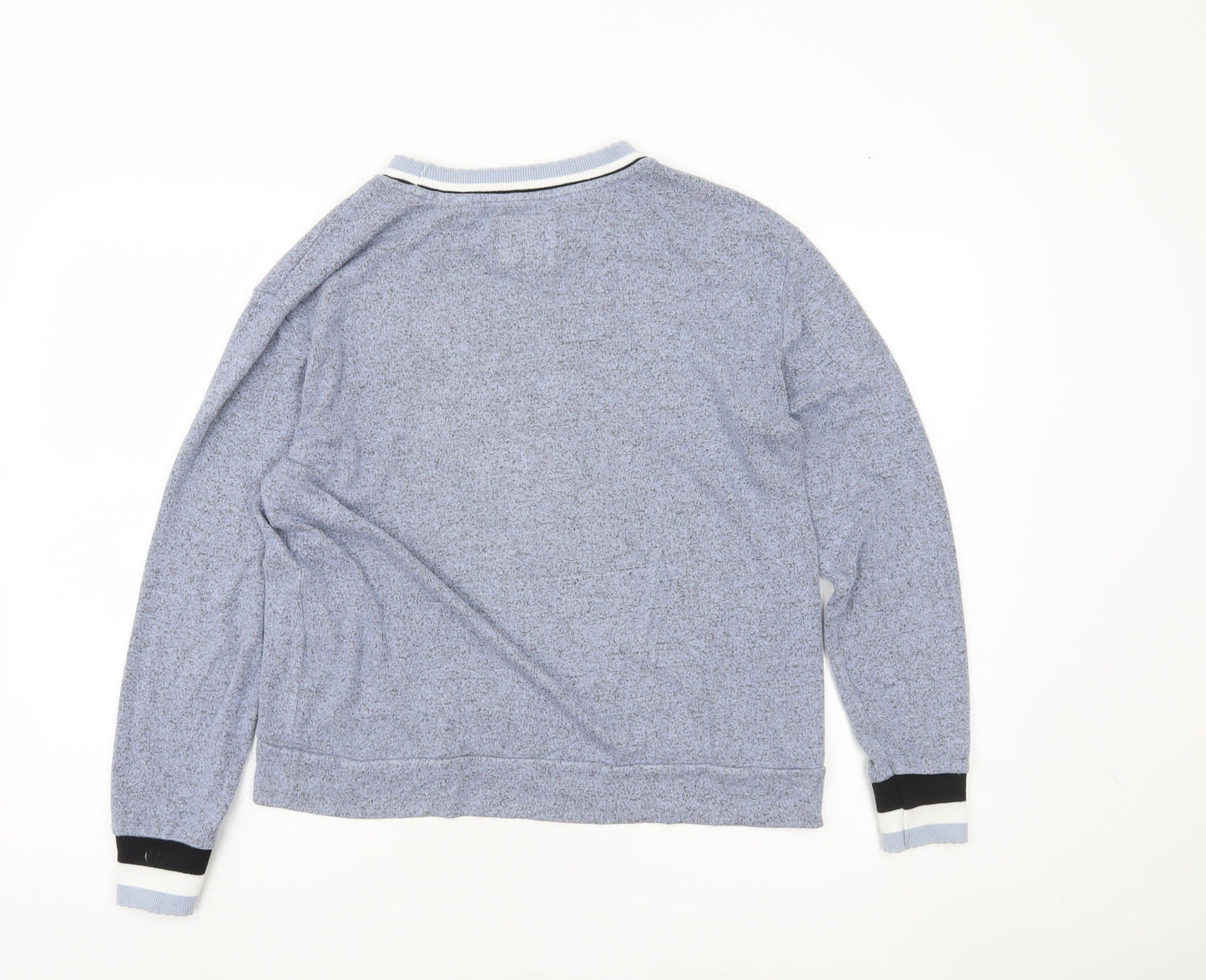 Superdry Women Blue Pullover Sweatshirt Size 12 Logo Crew Neck