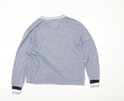 Superdry Women Blue Pullover Sweatshirt Size 12 Logo Crew Neck