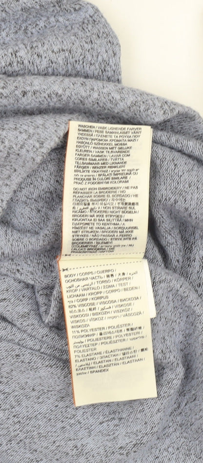 Superdry Women Blue Pullover Sweatshirt Size 12 Logo Crew Neck