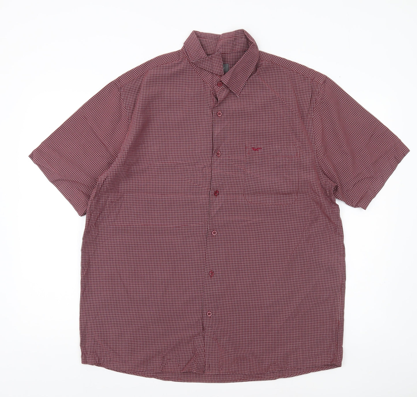Wolsey Men’s Red XL Check Short Sleeve Button-Up Shirt