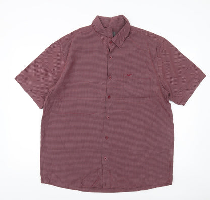 Wolsey Men’s Red XL Check Short Sleeve Button-Up Shirt