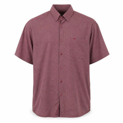 Wolsey Men’s Red XL Check Short Sleeve Button-Up Shirt