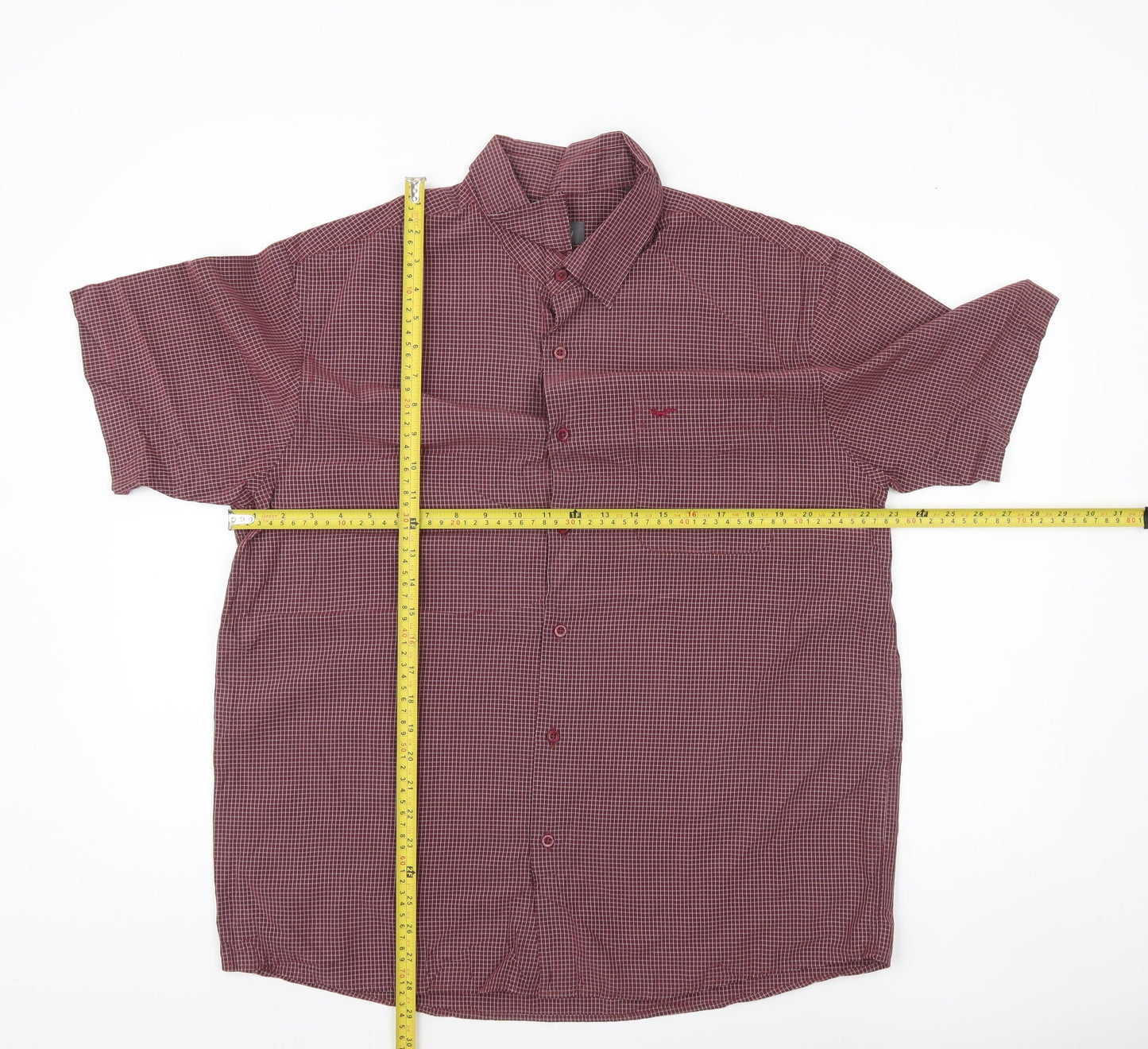 Wolsey Men’s Red XL Check Short Sleeve Button-Up Shirt