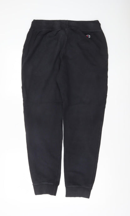 Champion Men’s Black Jogger Sweatpants L Regular Fit Logo Sportswear