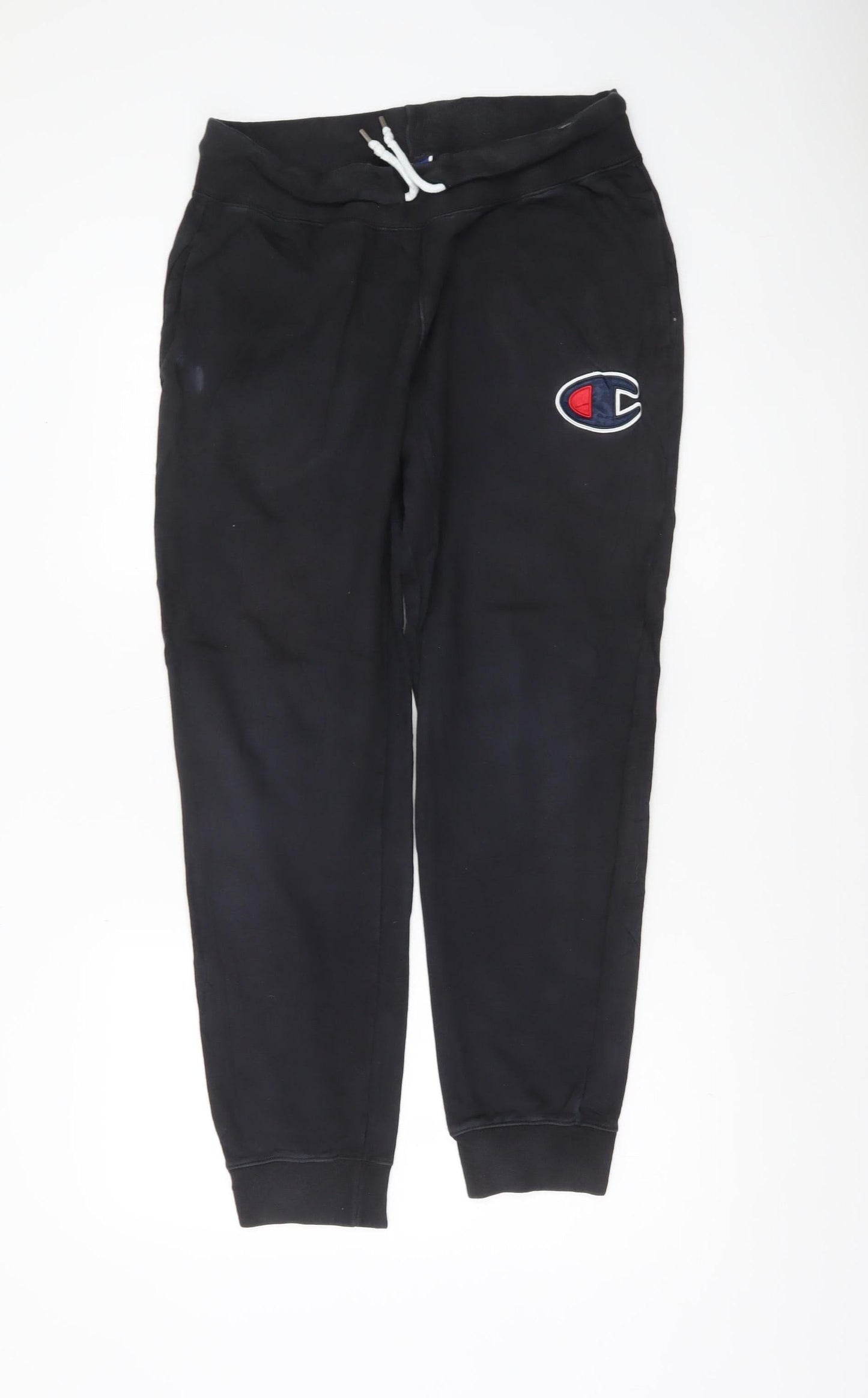 Champion Men’s Black Jogger Sweatpants L Regular Fit Logo Sportswear