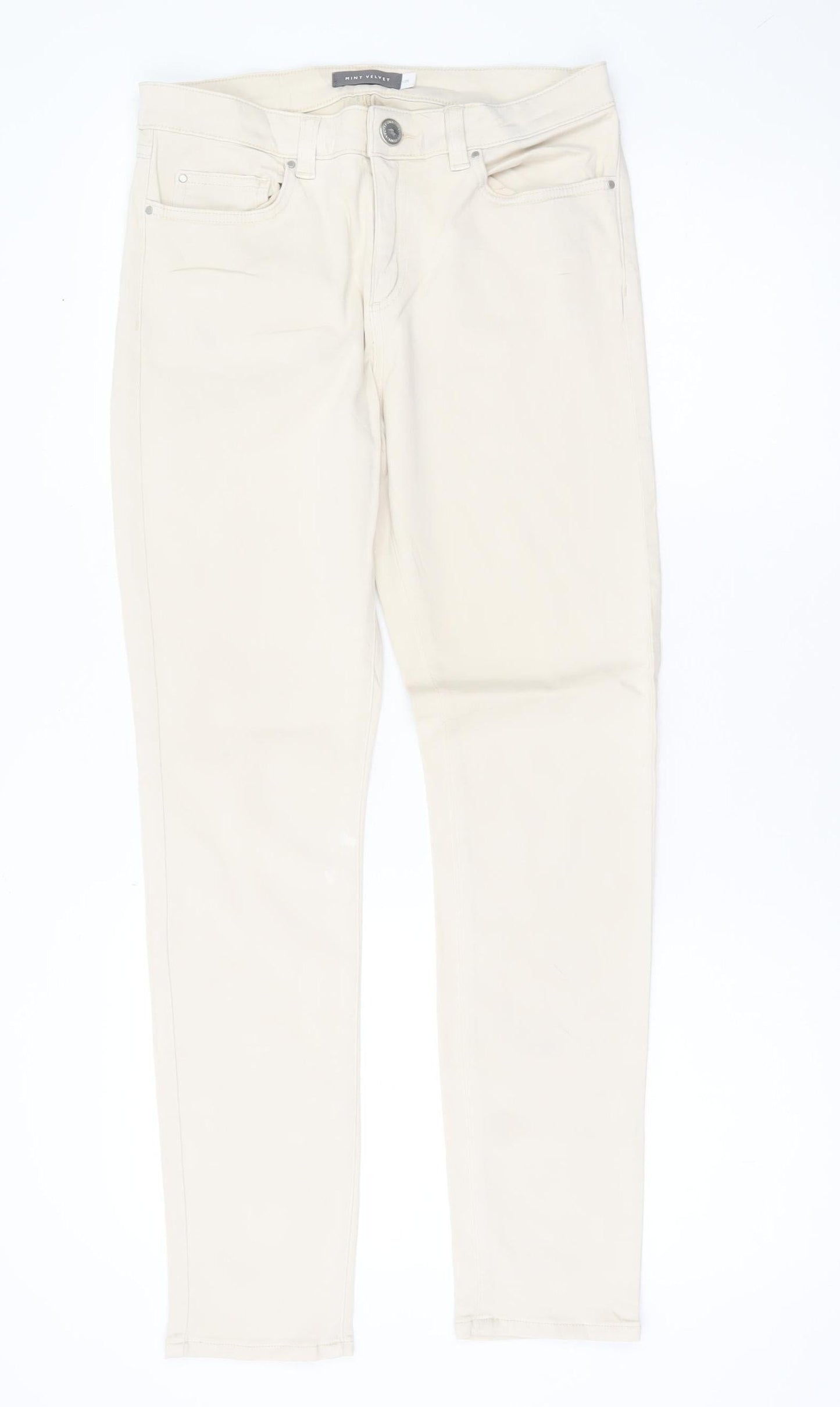 Mint Velvet Women’s Beige Slim Chino Trousers Size 12
